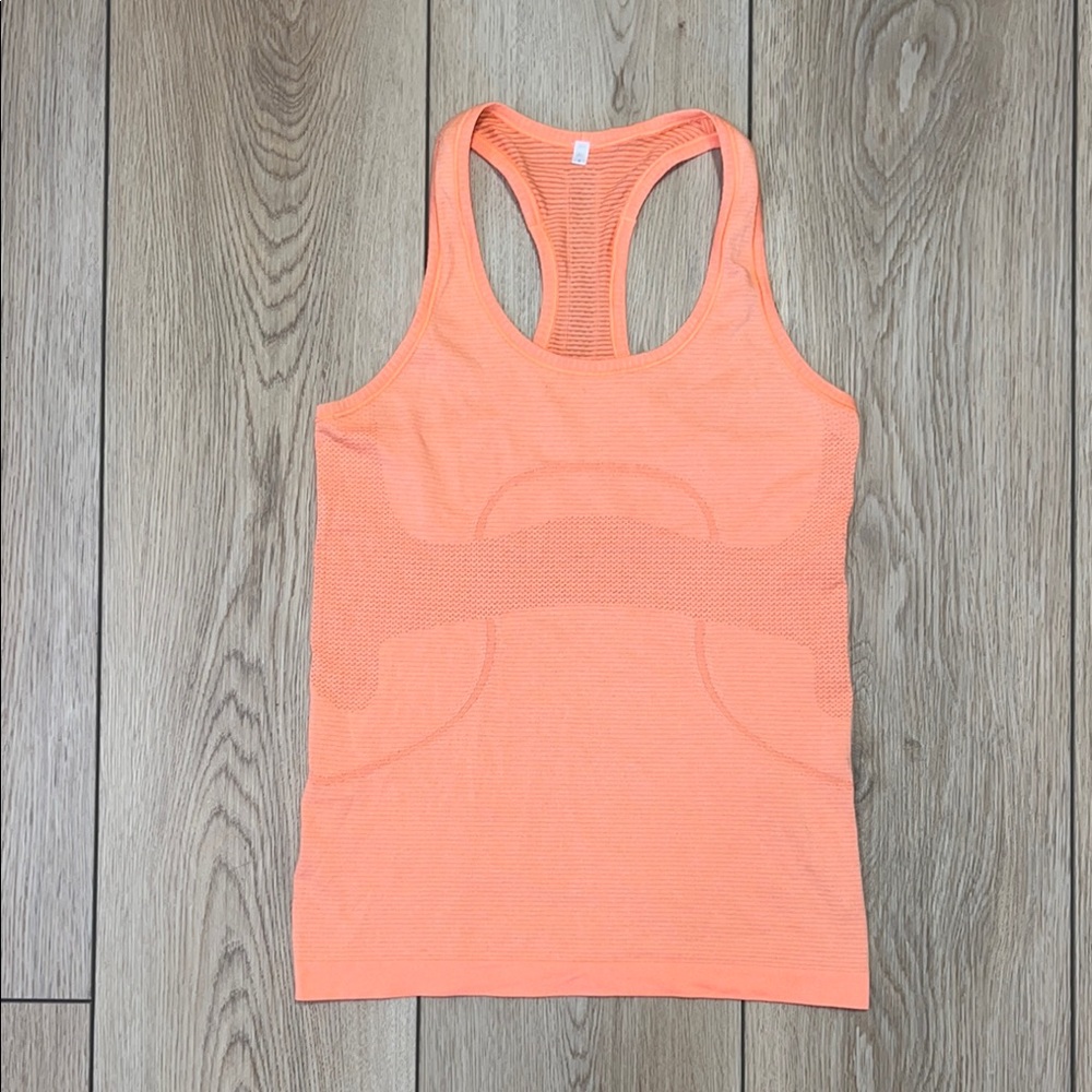 Lululemon Athletica Orange Fitted Sleeveless Tank Top - EUC